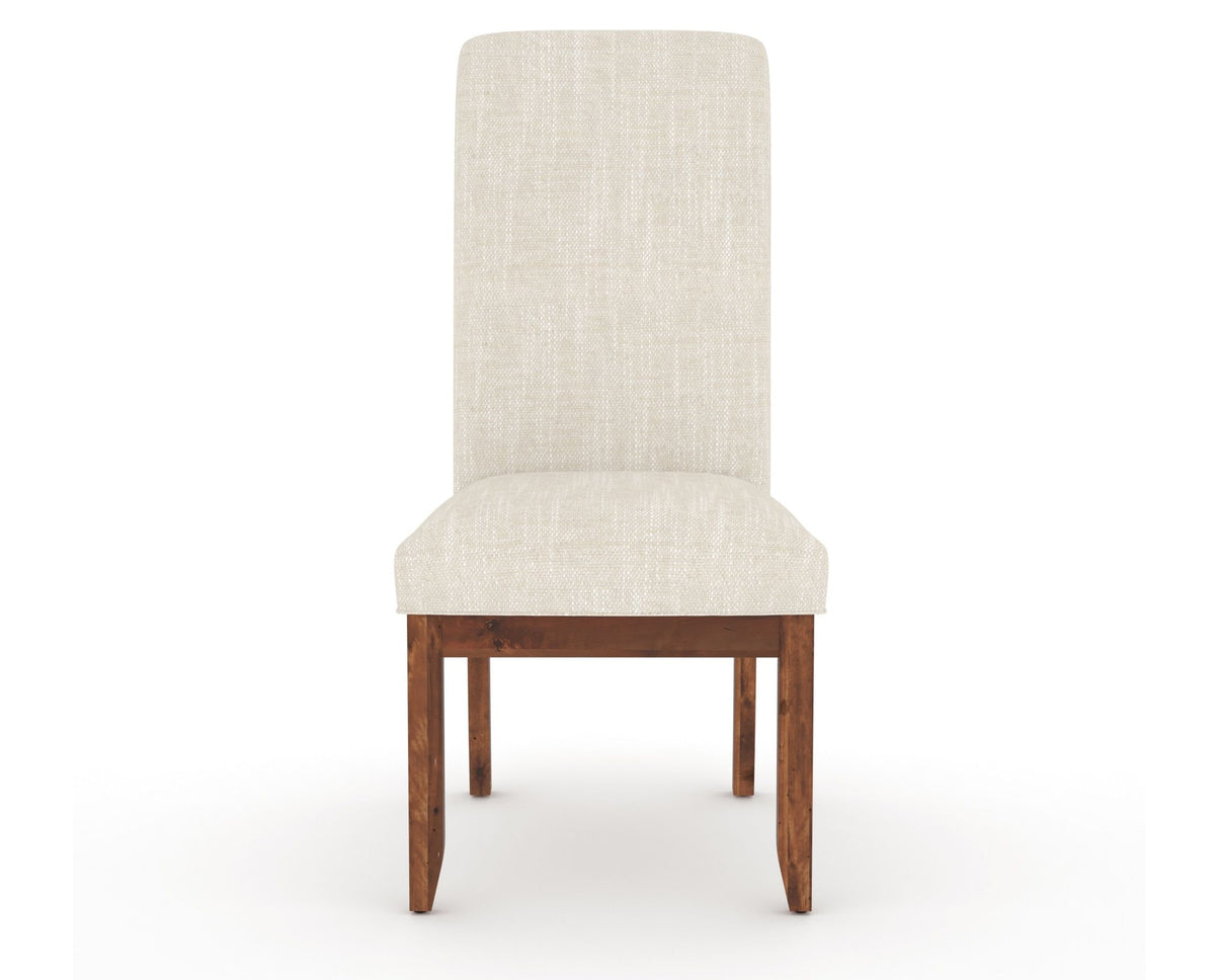 Canadel Champlain Upholstered Dining Chair 0138 in FT InsideOut® and 33 Spice Washed and Plain Back, front view