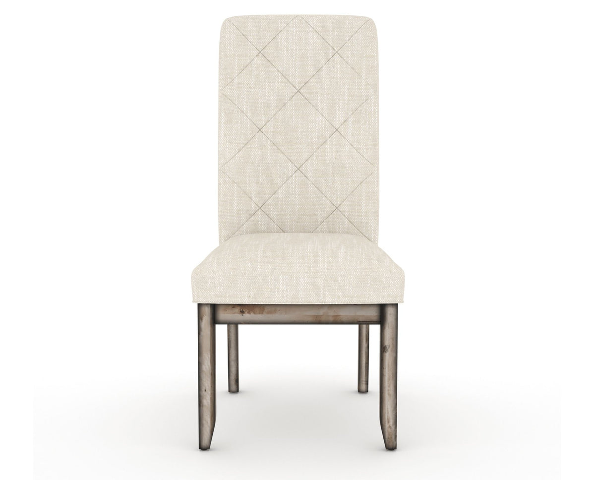Canadel Champlain Upholstered Dining Chair 0138 in FT InsideOut® and 72 Heritage Nature and Quilted Back, front view