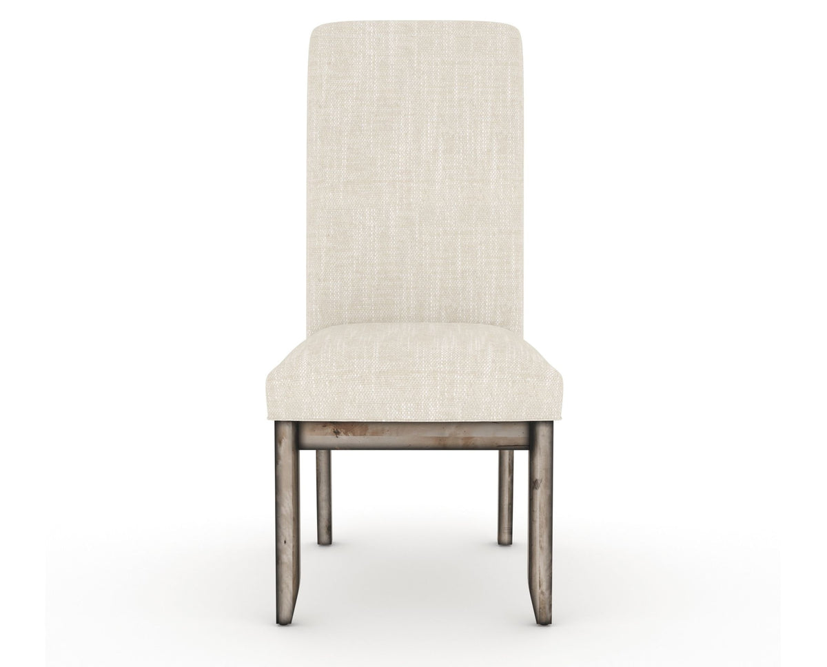 Canadel Champlain Upholstered Dining Chair 0138 in FT InsideOut® and 72 Heritage Nature and Plain Back, front view
