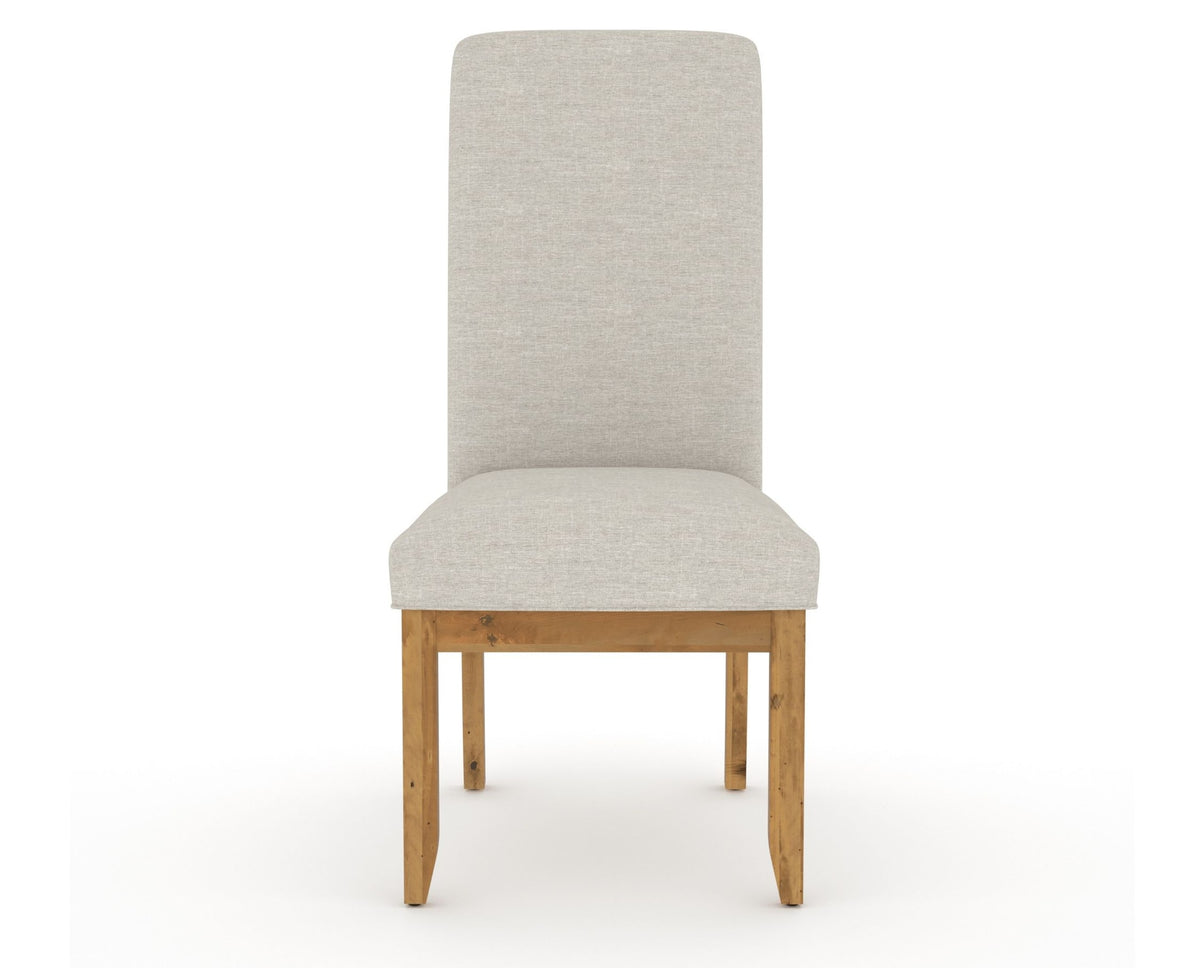 Canadel Champlain Upholstered Dining Chair 0138 in TB Fabric and 01 Honey Washed and Plain Back, front view
