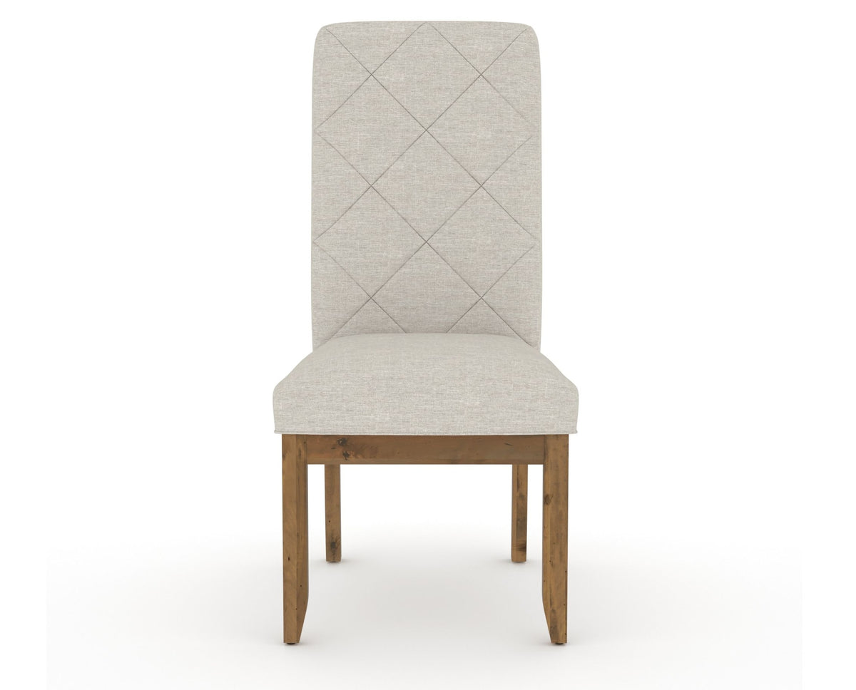 Canadel Champlain Upholstered Dining Chair 0138 in TB Fabric and 03 Oak Washed and Quilted Back, front view