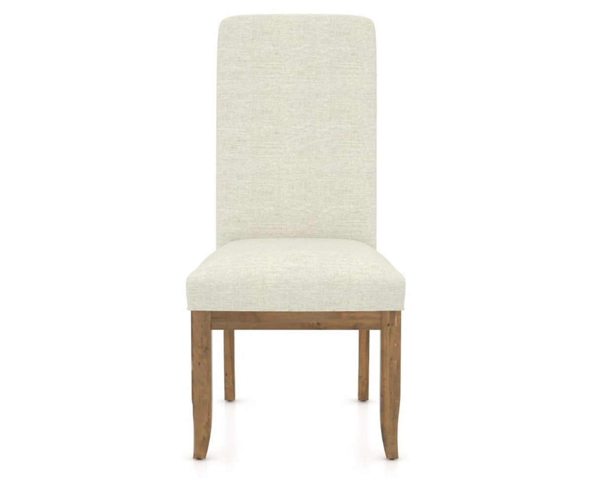 Canadel Champlain Upholstered Dining Chair 0138 in Oak Washed and Fabric TW, front view