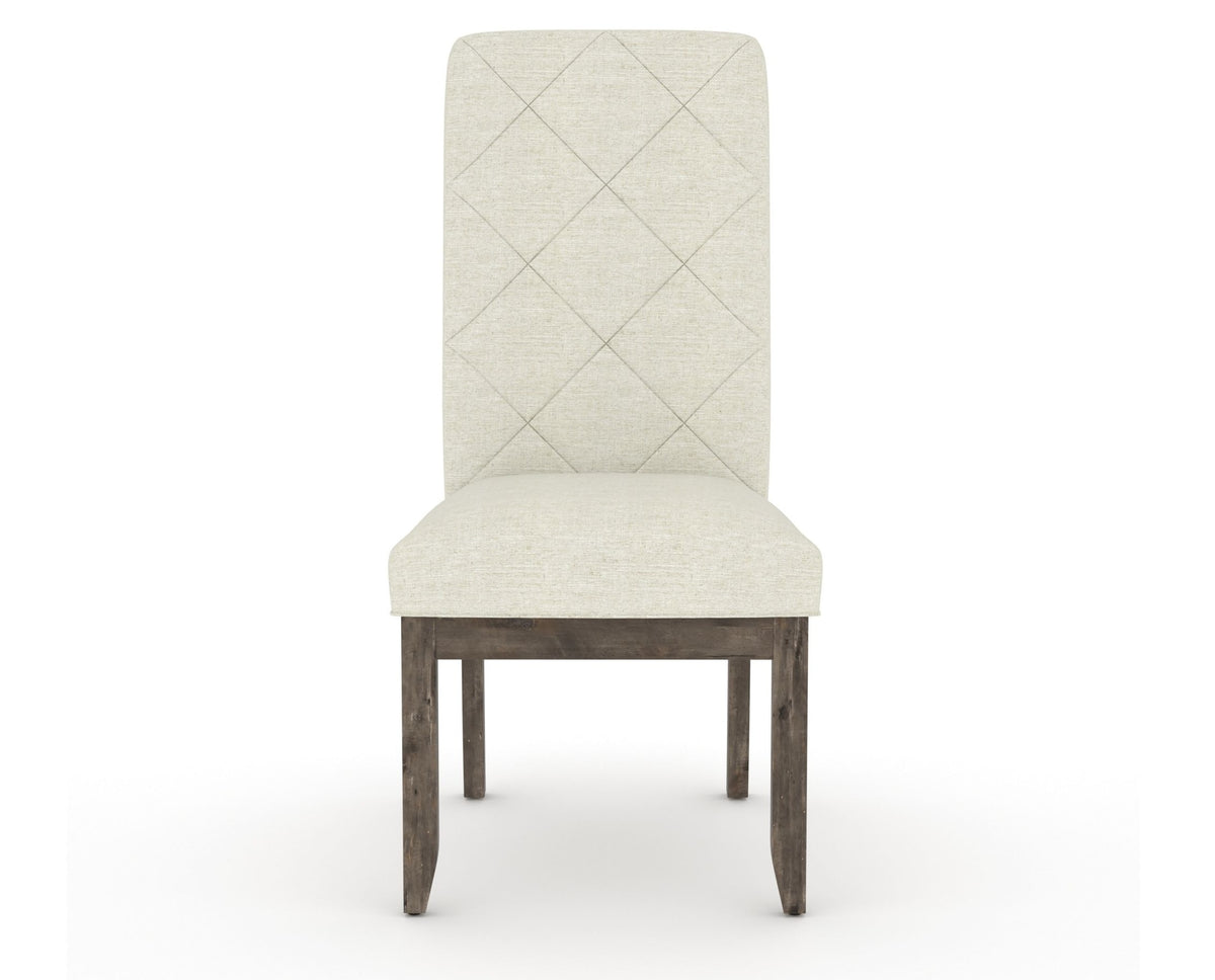 Canadel Champlain Upholstered Dining Chair 0138 in TW Fabric and 08 Shadow and Quilted Back, front view