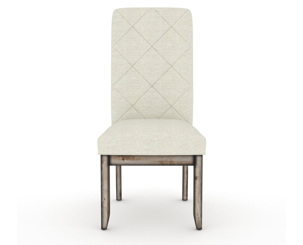 Canadel Champlain Upholstered Dining Chair 0138 in TW Fabric and 72 Heritage Nature and Quilted Back, front view