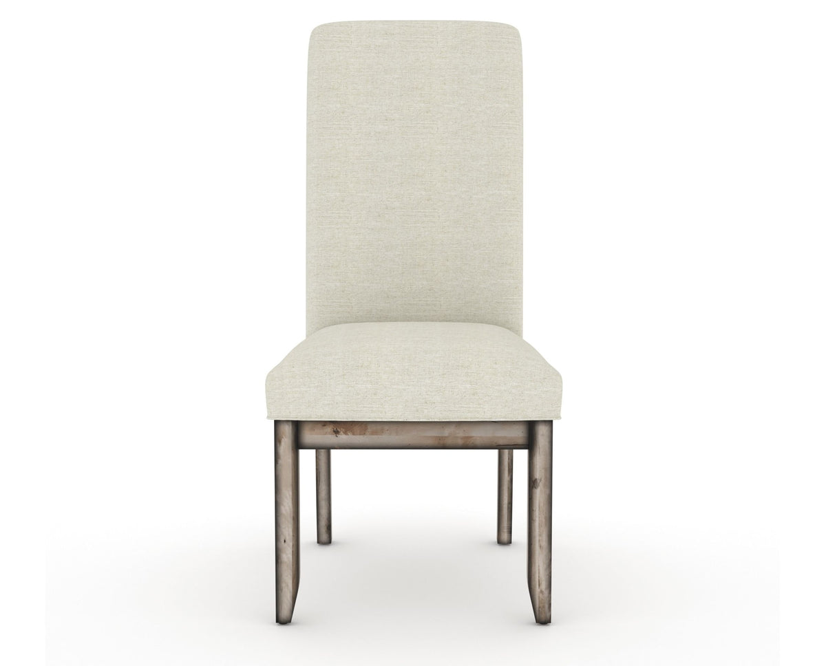 Canadel Champlain Upholstered Dining Chair 0138 in TW Fabric and 72 Heritage Nature and Plain Back, front view