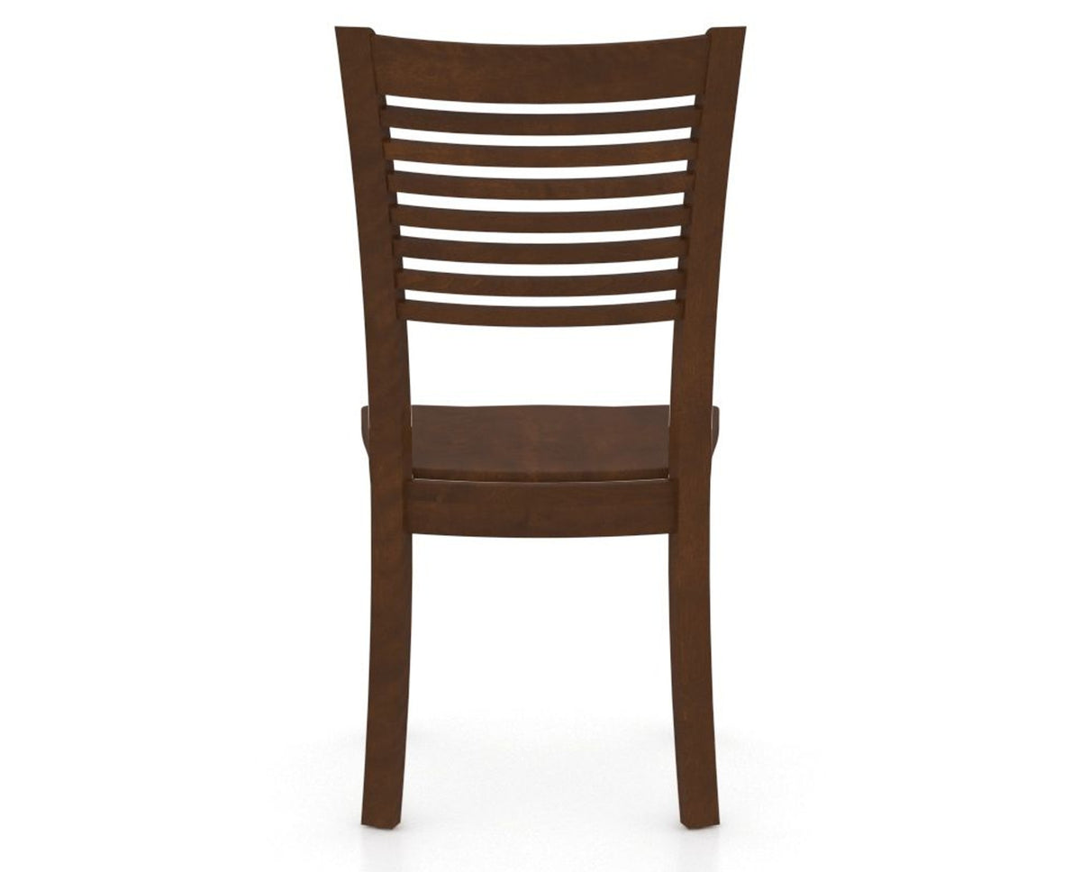 Canadel Dining Chair 0229 in Wood Seat and 19 Cognac Washed, back view
