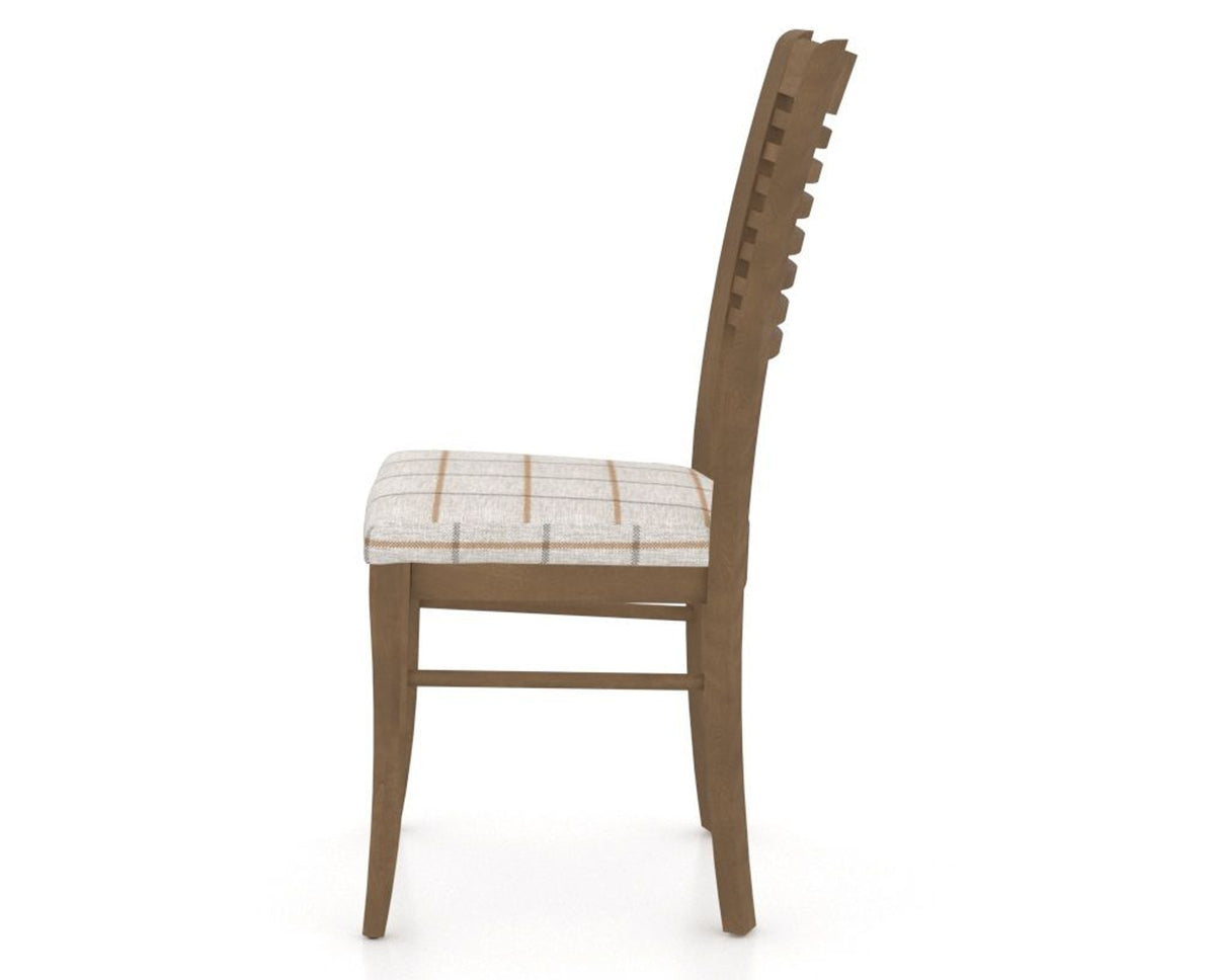 Canadel Dining Chair 0229 in OZ Fabric and 25 Pecan Washed, side view