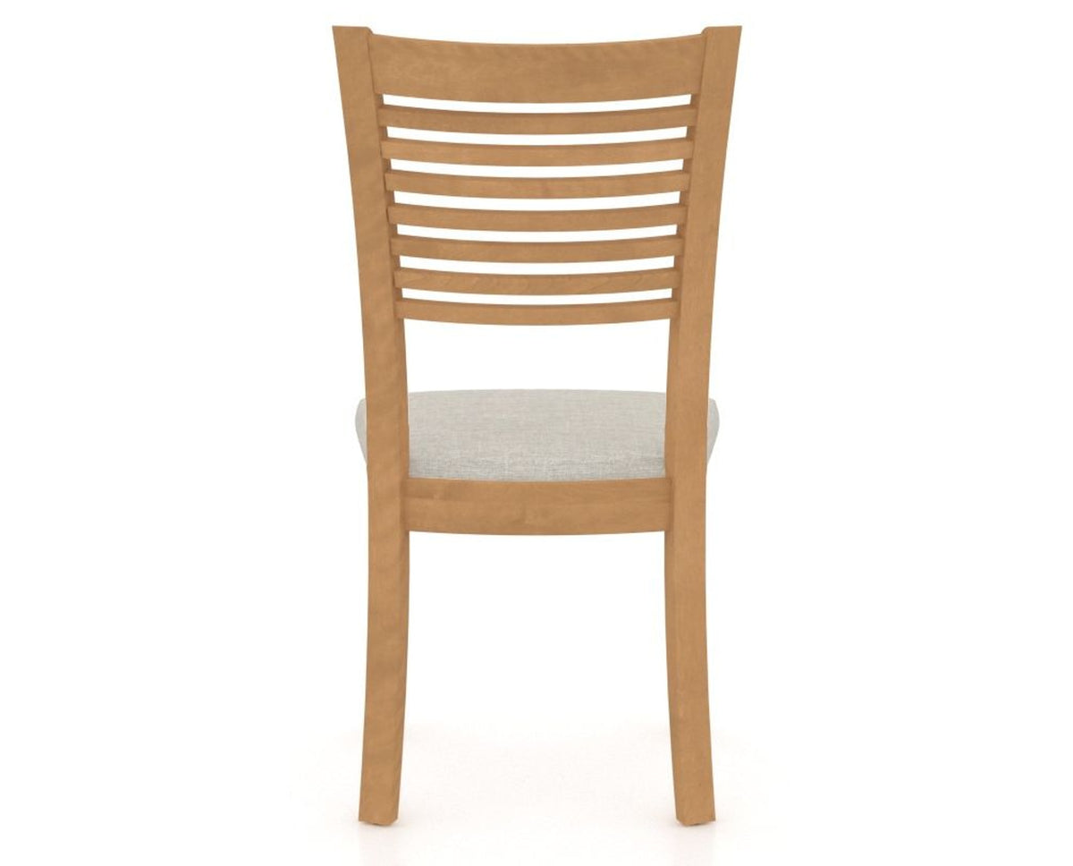 Canadel Dining Chair 0229 in TB Fabric and 20 Caramel Washed, back view