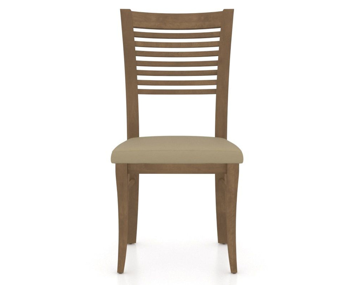 Canadel Dining Chair 0229 in XY Faux Leather and 25 Pecan Washed, front view