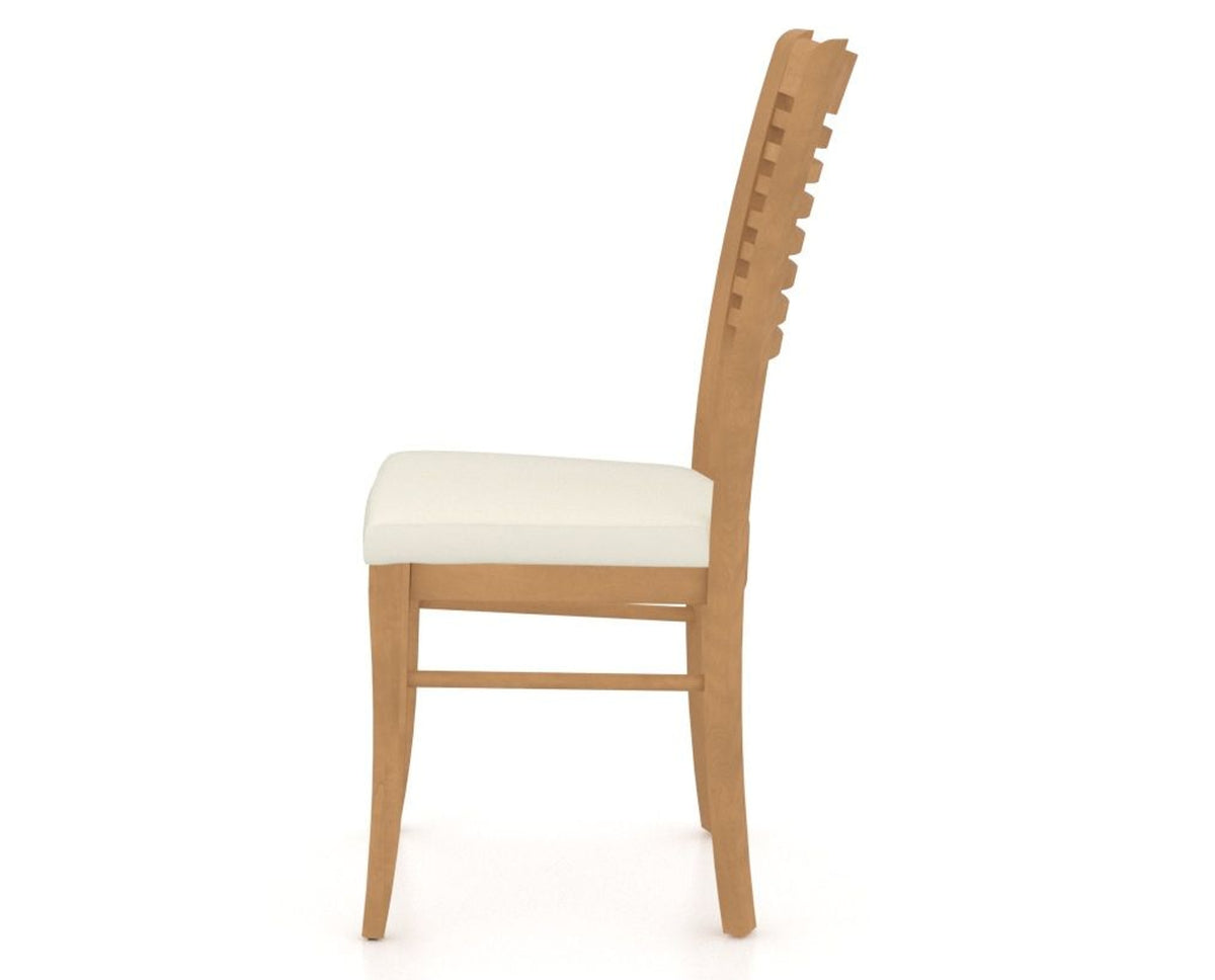 Canadel Dining Chair 0229 in YJ Faux Leather and 20 Caramel Washed, side view