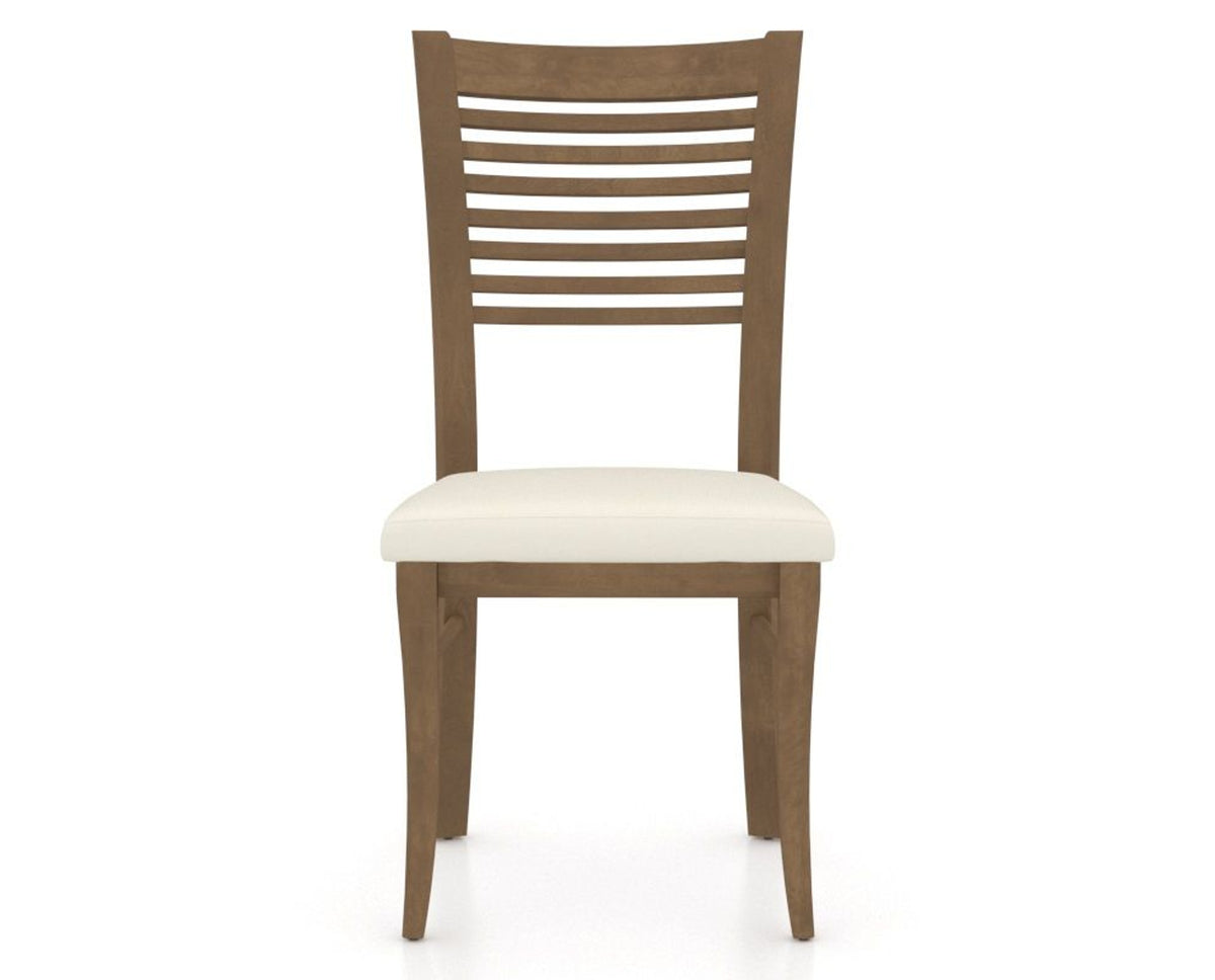Canadel Dining Chair 0229 in YJ Faux Leather and 25 Pecan Washed, front view