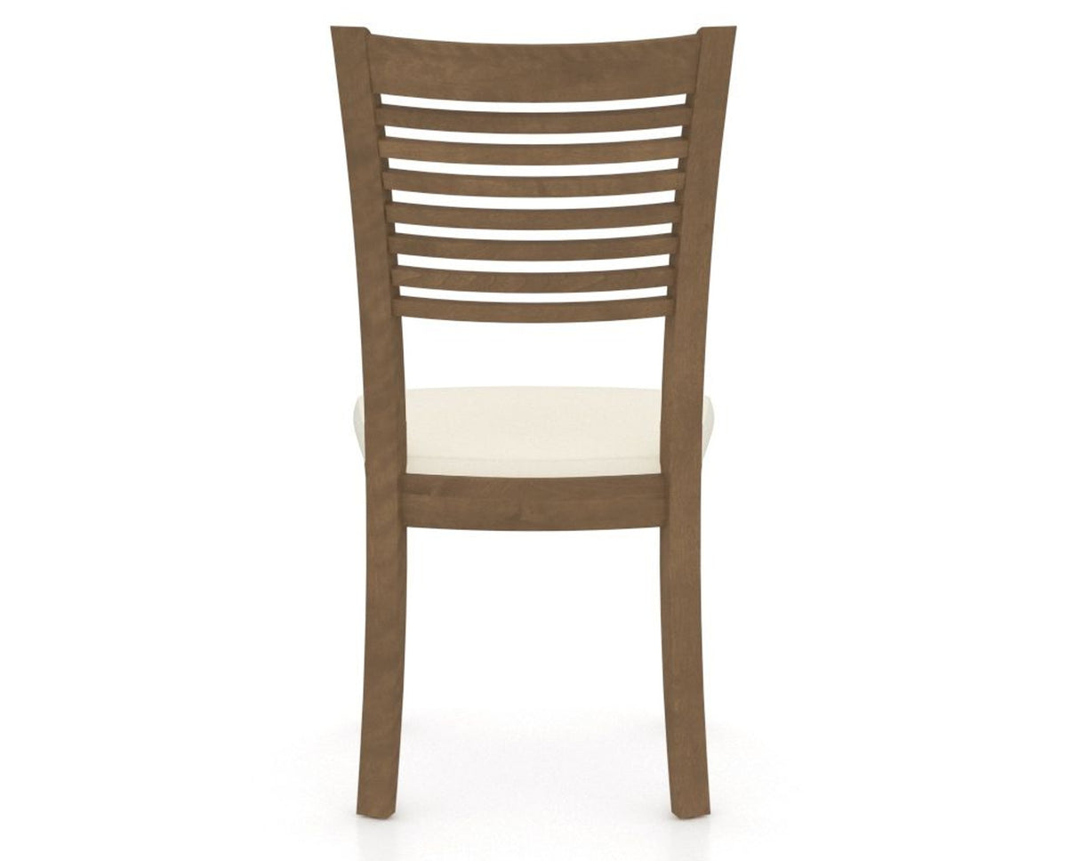 Canadel Dining Chair 0229 in YJ Faux Leather and 25 Pecan Washed, back view
