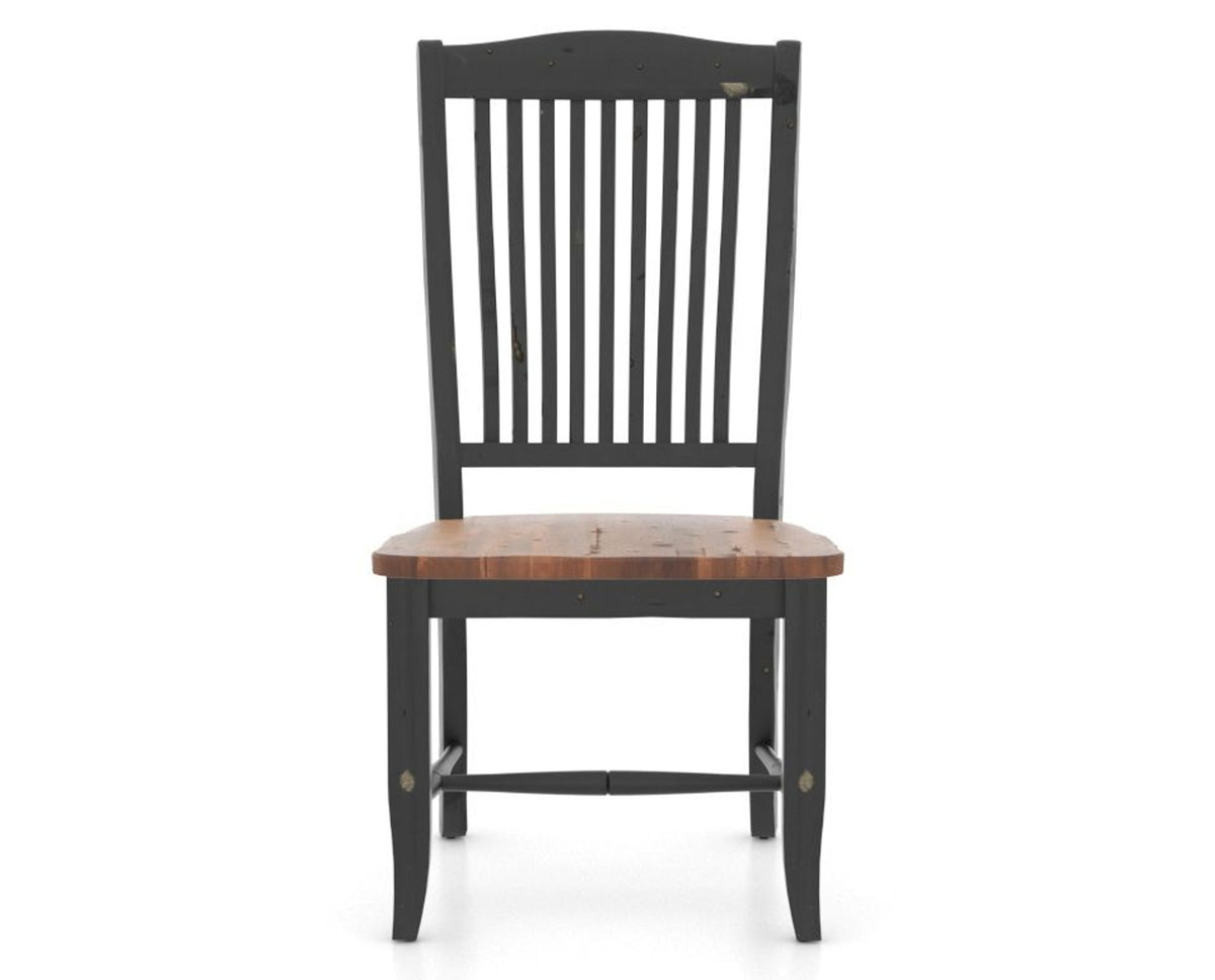 Canadel Champlain Dining Chair in Black and Spice Washed, front view