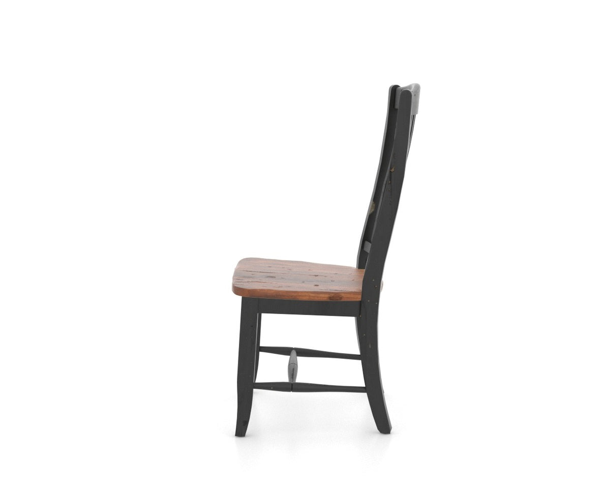 Canadel Champlain Dining Chair in Black and Spice Washed, side view