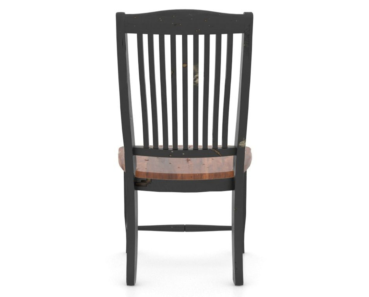 Canadel Champlain Wood Dining Chair 0232 in Black and Spice Washed, back view