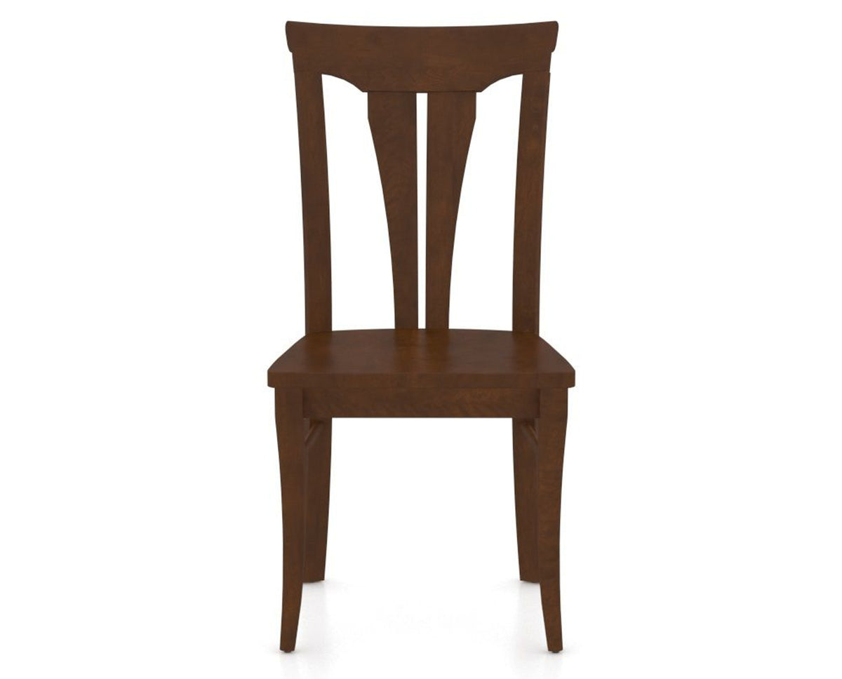 Canadel Dining Chair 0391 in Wood Seat and 19 Cognac Washed, front view