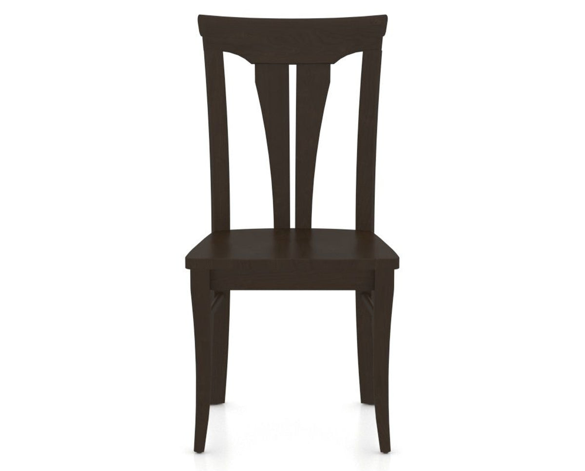 Canadel Dining Chair 0391 in Wood Seat and 59 Davy's Grey, front view