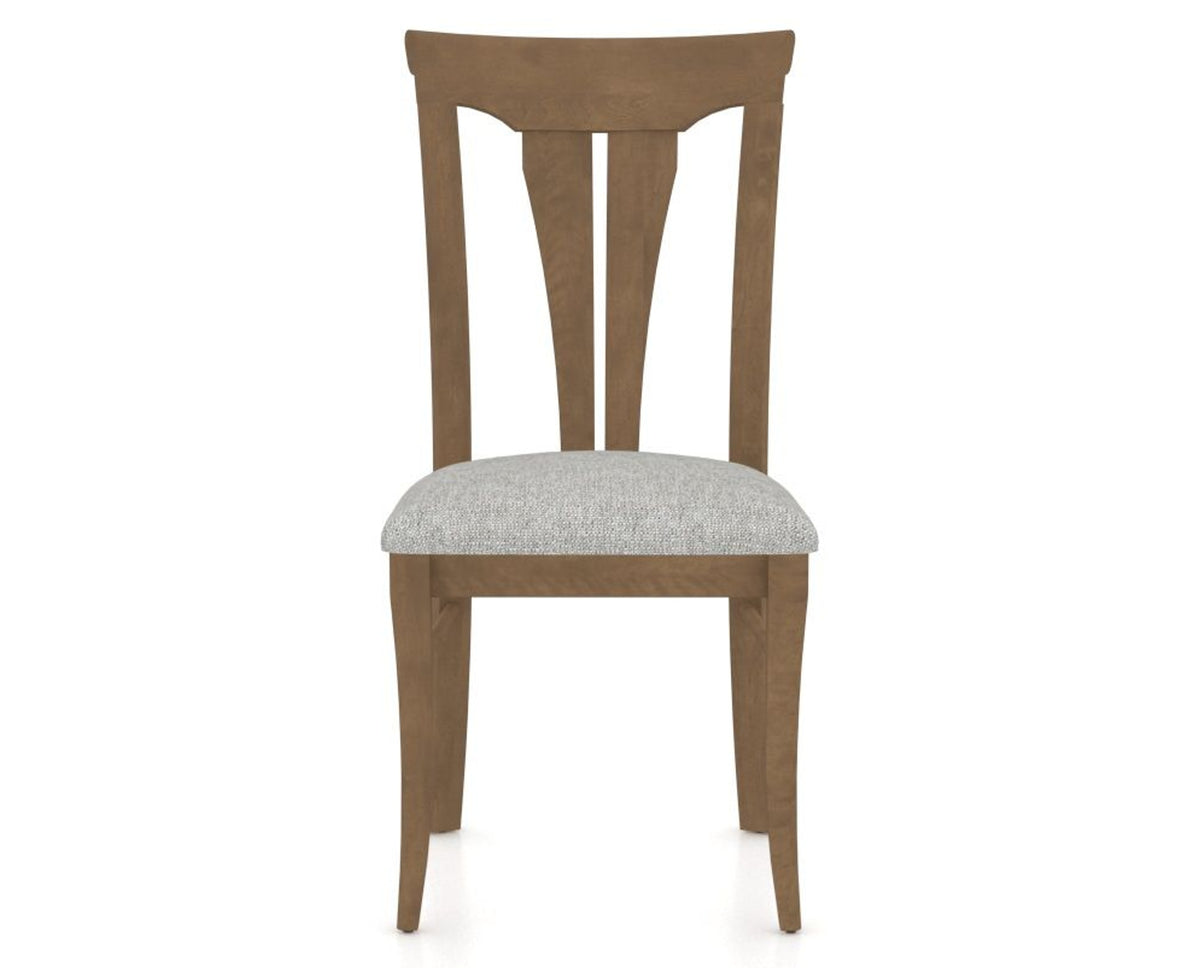 Canadel Dining Chair 0391 in 7C Fabric and 25 Pecan Washed, front view
