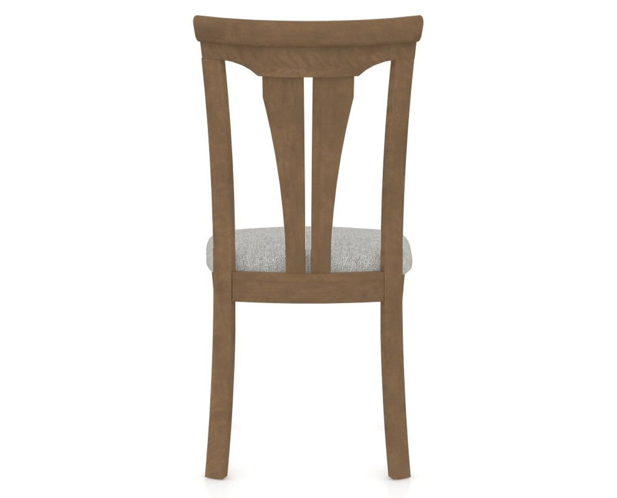 Canadel Dining Chair 0391 in 7C Fabric and 25 Pecan Washed, back view