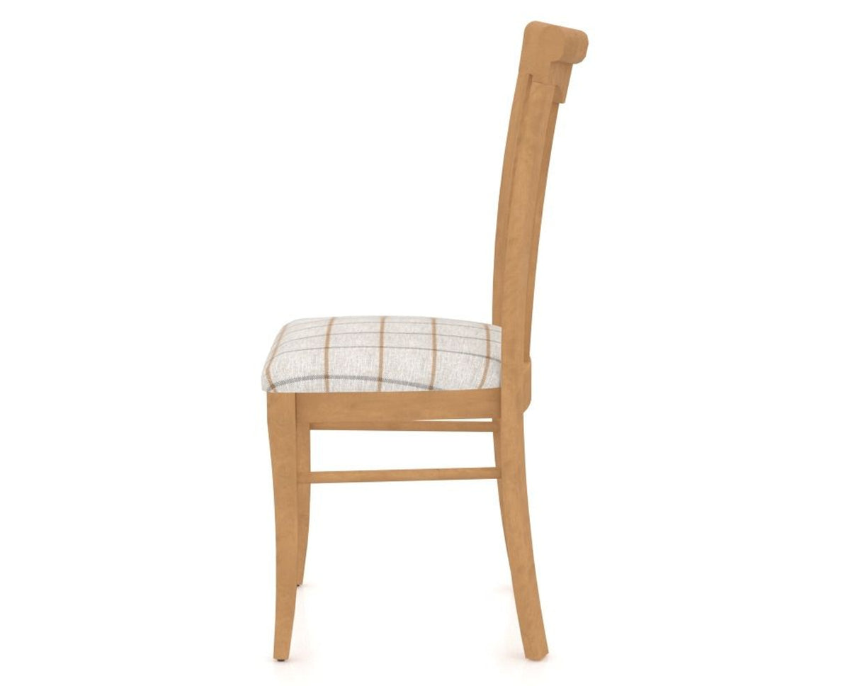 Canadel Dining Chair 0391 in OZ Fabric and 20 Caramel Washed, side view