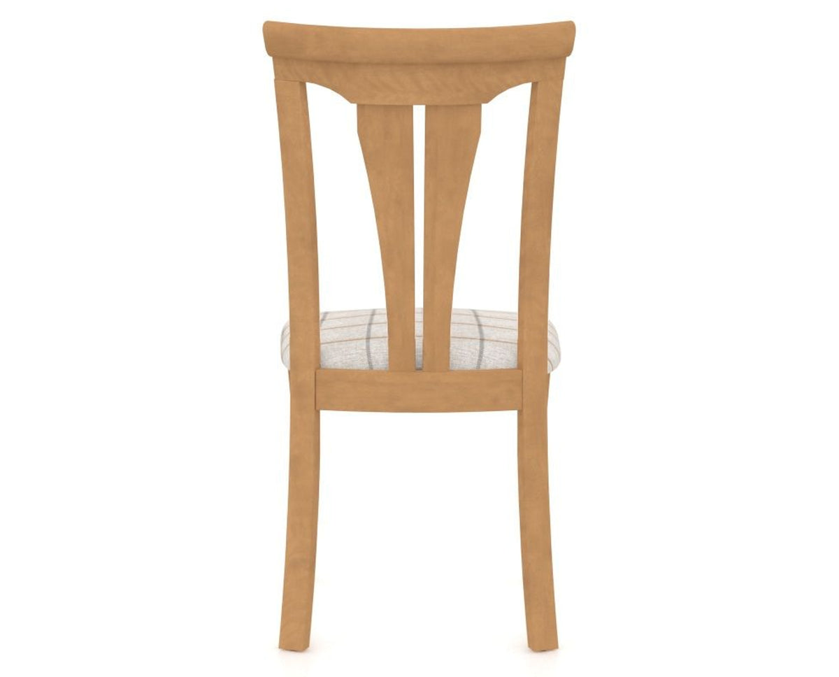 Canadel Dining Chair 0391 in OZ Fabric and 20 Caramel Washed, back view