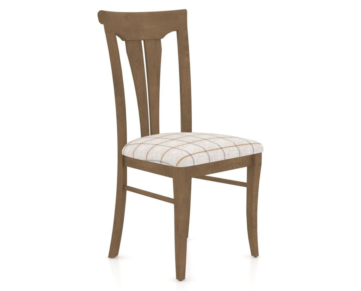Canadel Dining Chair 0391 in OZ Fabric and 25 Pecan Washed, three-quarter view