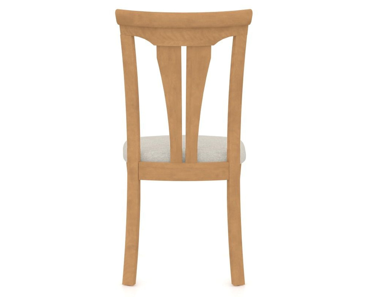 Canadel Dining Chair 0391 in TB Fabric and 20 Caramel Washed, back view