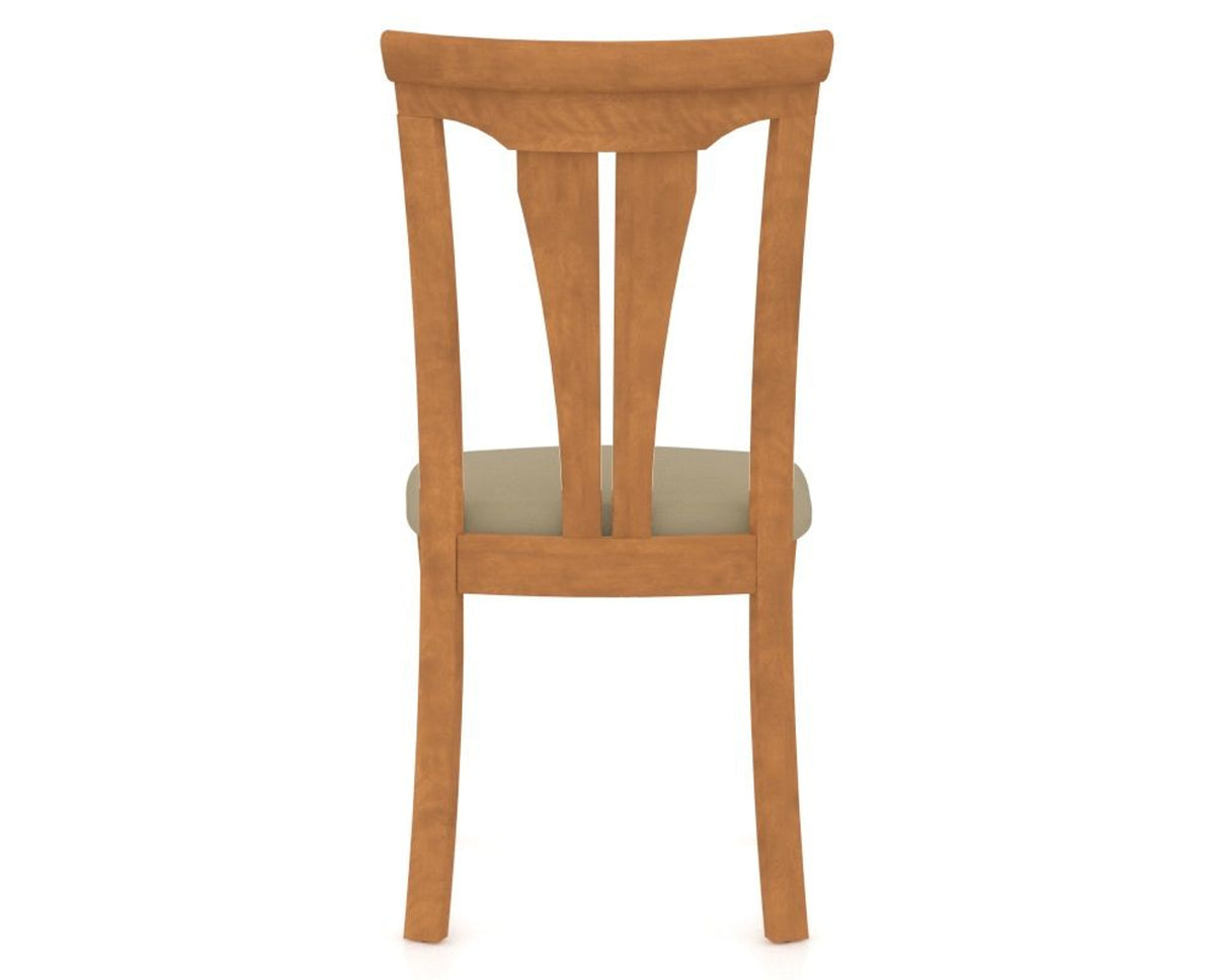 Canadel Dining Chair 0391 in XY Faux Leather and 01 Honey Washed, back view
