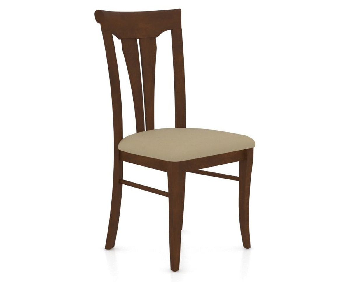 Canadel Dining Chair 0391 in XY Faux Leather and 19 Cognac Washed, three-quarter view
