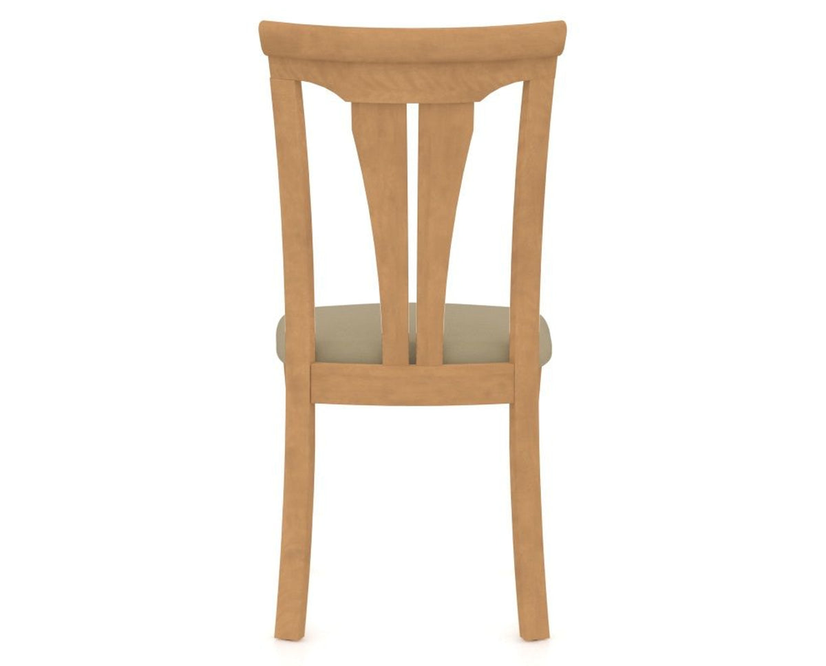 Canadel Dining Chair 0391 in XY Faux Leather and 20 Caramel Washed, back view