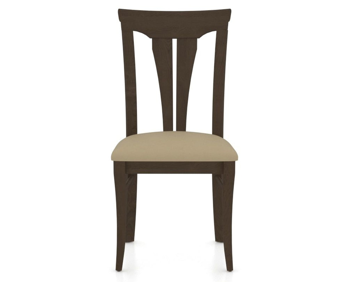 Canadel Dining Chair 0391 in XY Faux Leather and 29 Hazelnut Washed, front view