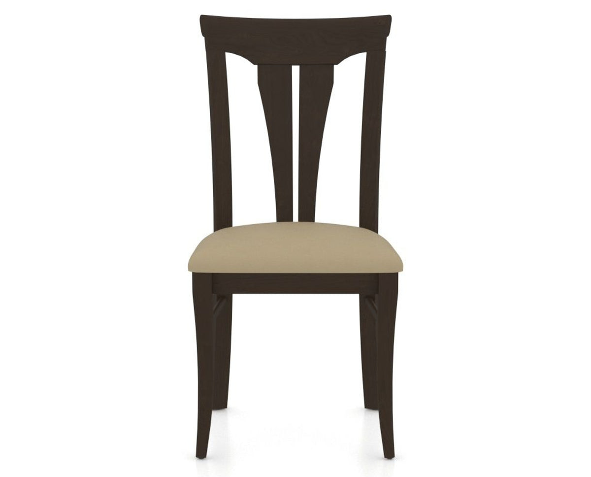 Canadel Dining Chair 0391 in XY Faux Leather and 59 Davy's Grey, front view