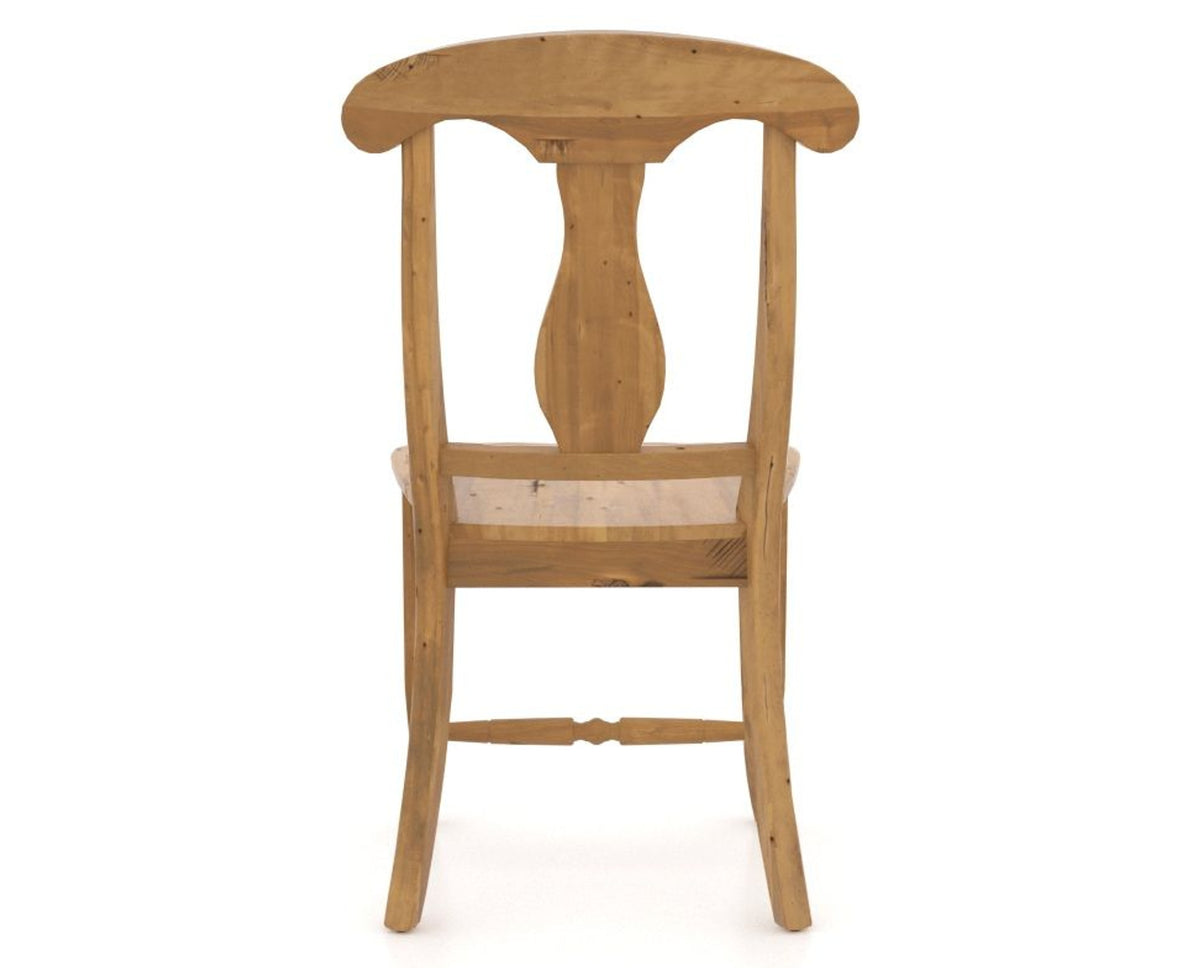 Canadel Champlain Dining Chair 0600 in Wood Seat and 01 Honey Washed, back view