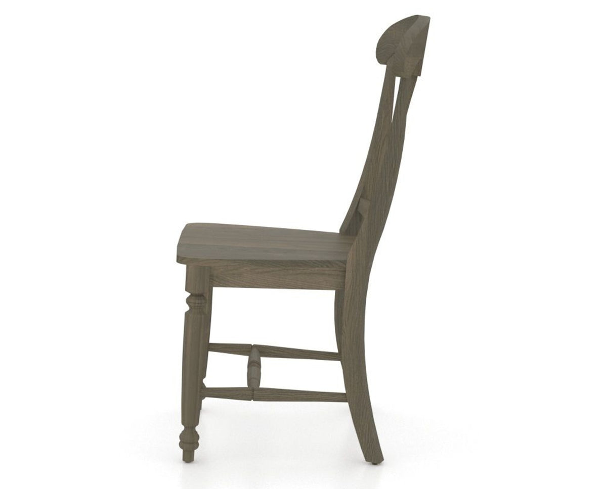 Canadel Dining Chair 0600 in Wood Seat and 08 Shadow, side view