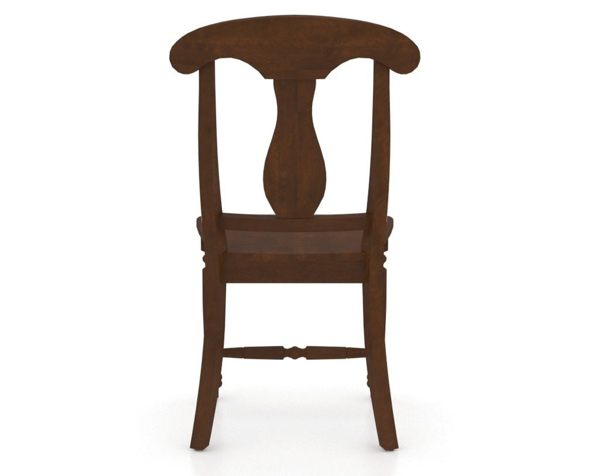Canadel Dining Chair 0600 in Wood Seat and 19 Cognac Washed, back view
