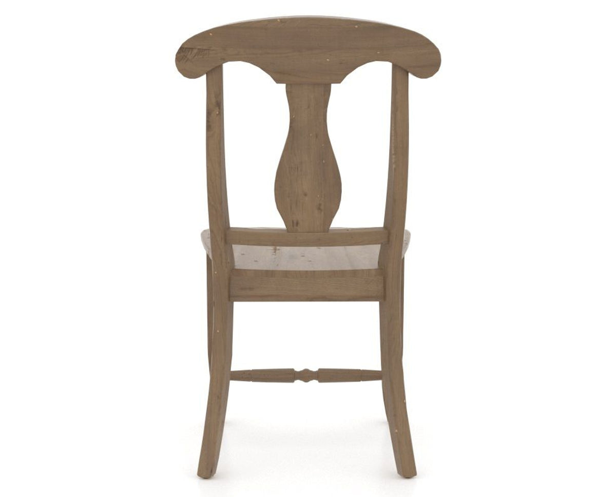 Canadel Champlain Dining Chair 0600 in Wood Seat and 25 Pecan Washed, back view