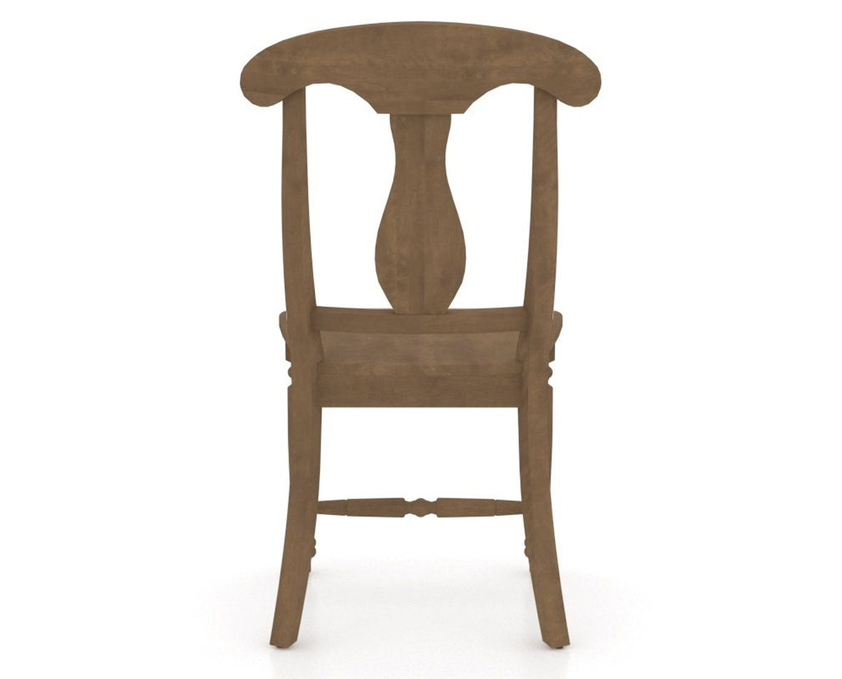 Canadel Dining Chair 0600 in Wood Seat and 25 Pecan Washed, back view