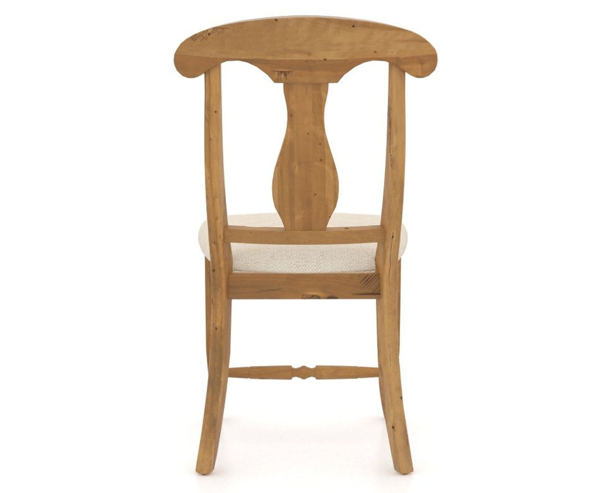 Canadel Champlain Dining Chair 0600 in 6K Sunbrella® and 01 Honey Washed, back view