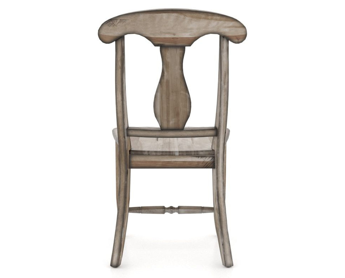 Canadel Champlain Dining Chair 0600 in Wood Seat and 72 Heritage Nature, back view