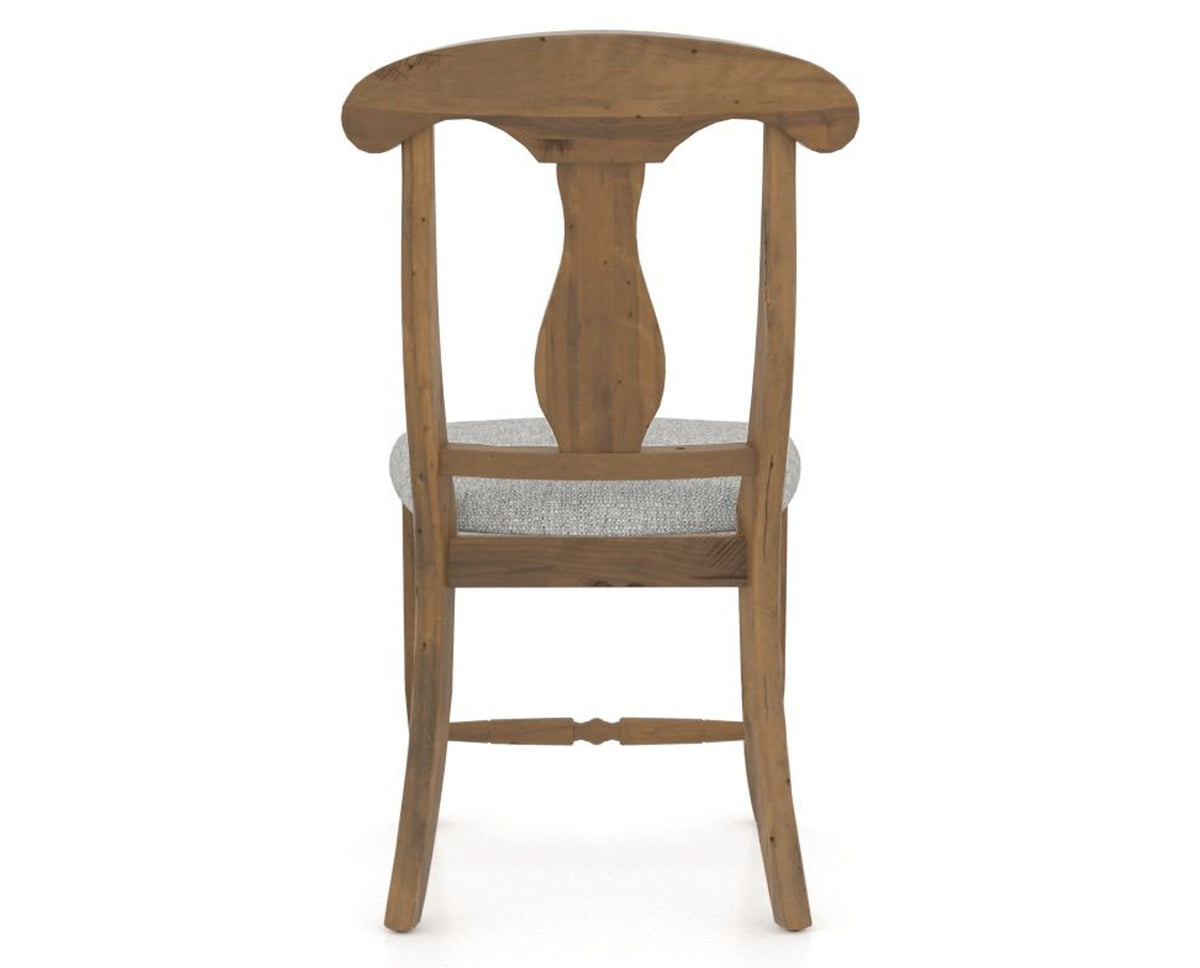 Canadel Champlain Dining Chair 0600 in 7C Fabric and 03 Oak Washed, back view