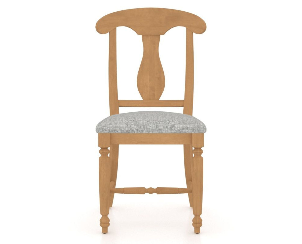 Canadel Dining Chair 0600 in 7C Fabric and 20 Caramel Washed, front view
