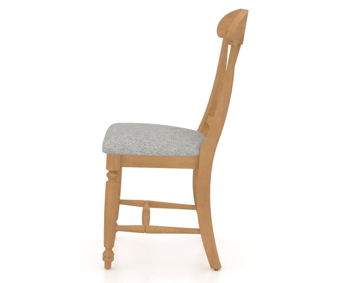 Canadel Dining Chair 0600 in 7C Fabric and 20 Caramel Washed, side view