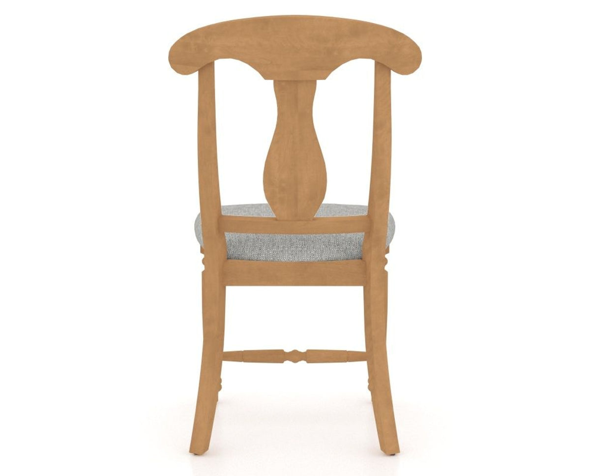 Canadel Dining Chair 0600 in 7C Fabric and 20 Caramel Washed, back view