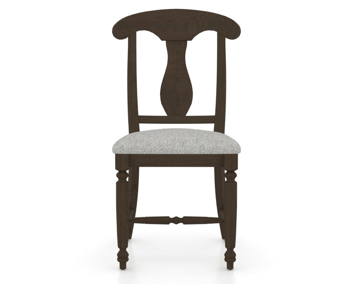 Canadel Dining Chair 0600 in 7C Fabric and 29 Hazelnut Washed, front view
