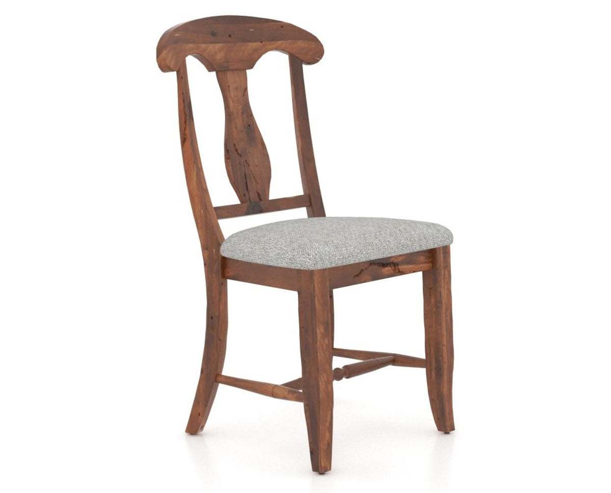 Canadel Champlain Dining Chair 0600 in 7C Fabric and 33 Spice Washed, three-quarter view