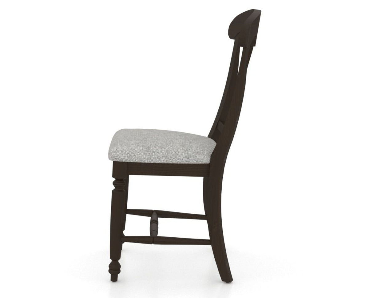 Canadel Dining Chair 0600 in 7C Fabric and 59 Davy's Grey, side view