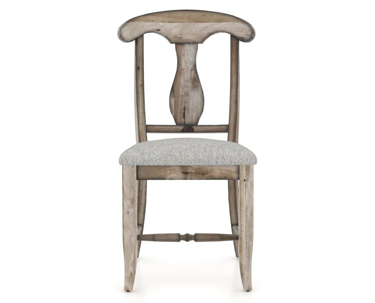 Canadel Champlain Dining Chair 0600 in 7C Fabric and 72 Heritage Nature, front view