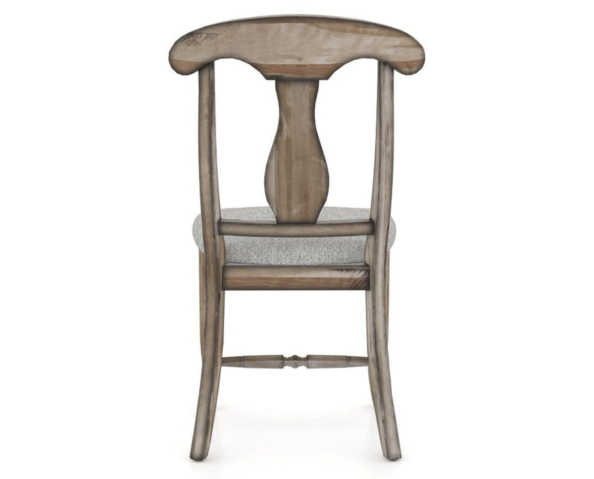 Canadel Champlain Dining Chair 0600 in 7C Fabric and 72 Heritage Nature, back view
