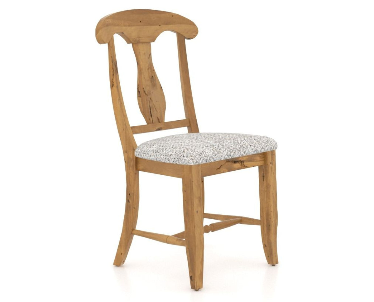 Canadel Champlain Dining Chair 0600 in FP Crypton® and 01 Honey Washed, three-quarter view