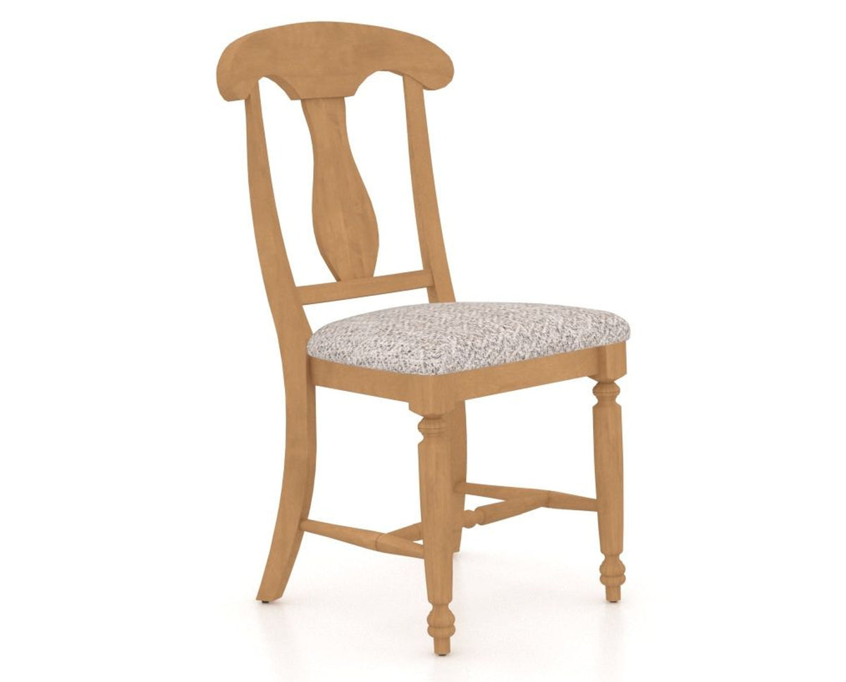 Canadel Dining Chair 0600 in FP Crypton® and 20 Caramel Washed, three-quarter view